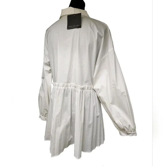 White Long Sleeve Pleated Blouse by Marc New York-NWT-Size Small - Picture 13 of 13